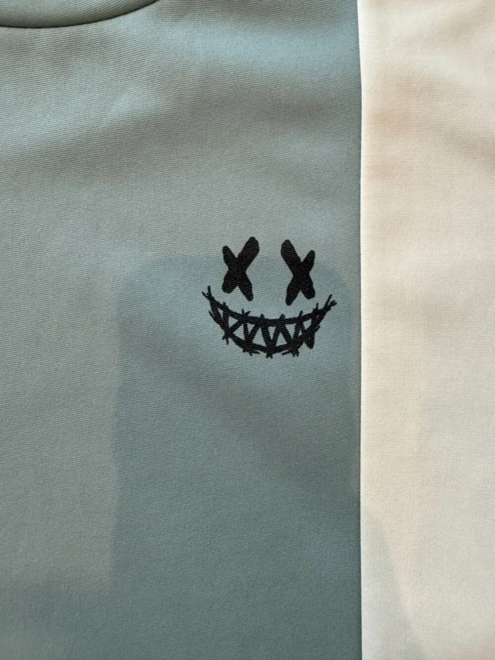 SHEIN Teen 2 Piece Blue Short Set T-Shirt & Shorts Graphic Smiley Face Size 16Y